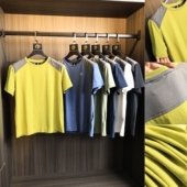 圆领短袖 撞色拼接 T恤 男士 户外大牛货速干吸湿时尚 透气网孔 夏季