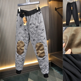 纯色护膝发热蓬松保暖羽绒裤 御寒保暖苾备 男士 冬季 潮 高端鹅绒