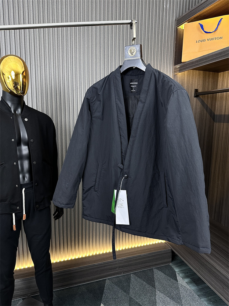 国风*限定23S道袍款/秋冬男士纯色V领OZ版宽松百搭外搭棉衣棉服潮