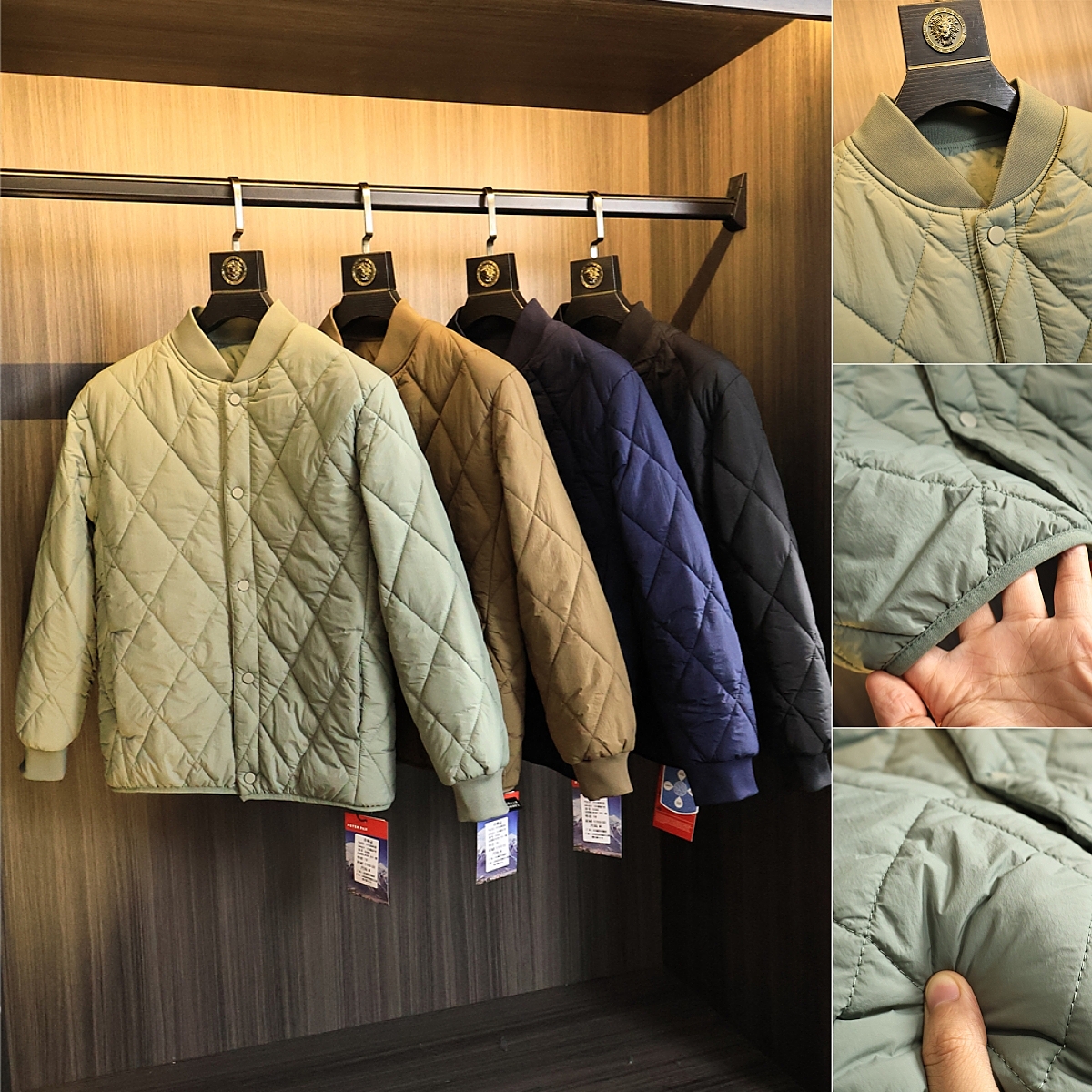 线下断货王!空气绗缝!冬季男士纯色棒球领日系复古简约绗棉棉衣