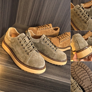 麂皮绒面料！纹理超细腻！秋季男士纯色系带商务通勤日常休闲鞋潮