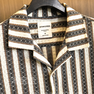 复古感 衬衫 2025夏季 全棉透气宽松古巴领短袖 男士 独特钩编工艺