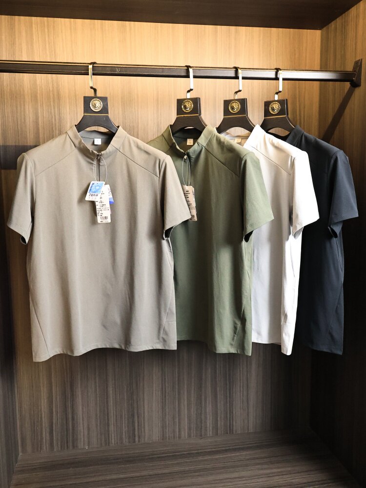 健身/运动/跑步/骑行速干T恤!夏季男士轻量化吸湿排汗半拉链短袖