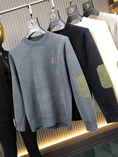 实在性价比*力推/雪尼尔+复合绒*冬季男士贴布绣圆领针织衫毛衣潮