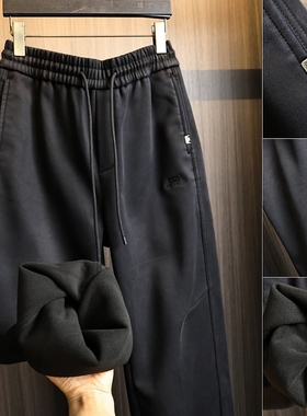 不调身材！太舒适了~ODM公司货！秋冬男士纯色加绒保暖直筒休闲裤