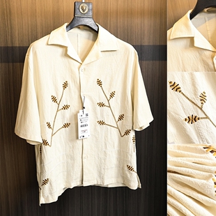 细腻肌理料 衬衫 夏季 宽松度假风古巴领短袖 男 OS版 走西班牙订单