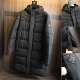 走英国单 防泼水保暖棉衣男 秋冬纯色绗缝环保仿丝棉夹棉保暖长款