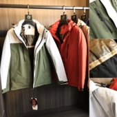 撞色拼接 ODM公司订单 秋冬石墨烯发热绗棉保暖冲锋衣连帽棉衣男