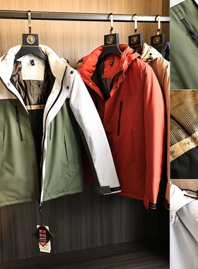 撞色拼接~ODM公司订单！秋冬石墨烯发热绗棉保暖冲锋衣连帽棉衣男