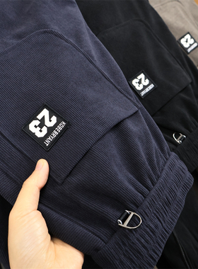 太细腻了*超细灯芯绒/ODM公司潮流男士束脚卫裤加厚保暖休闲裤潮