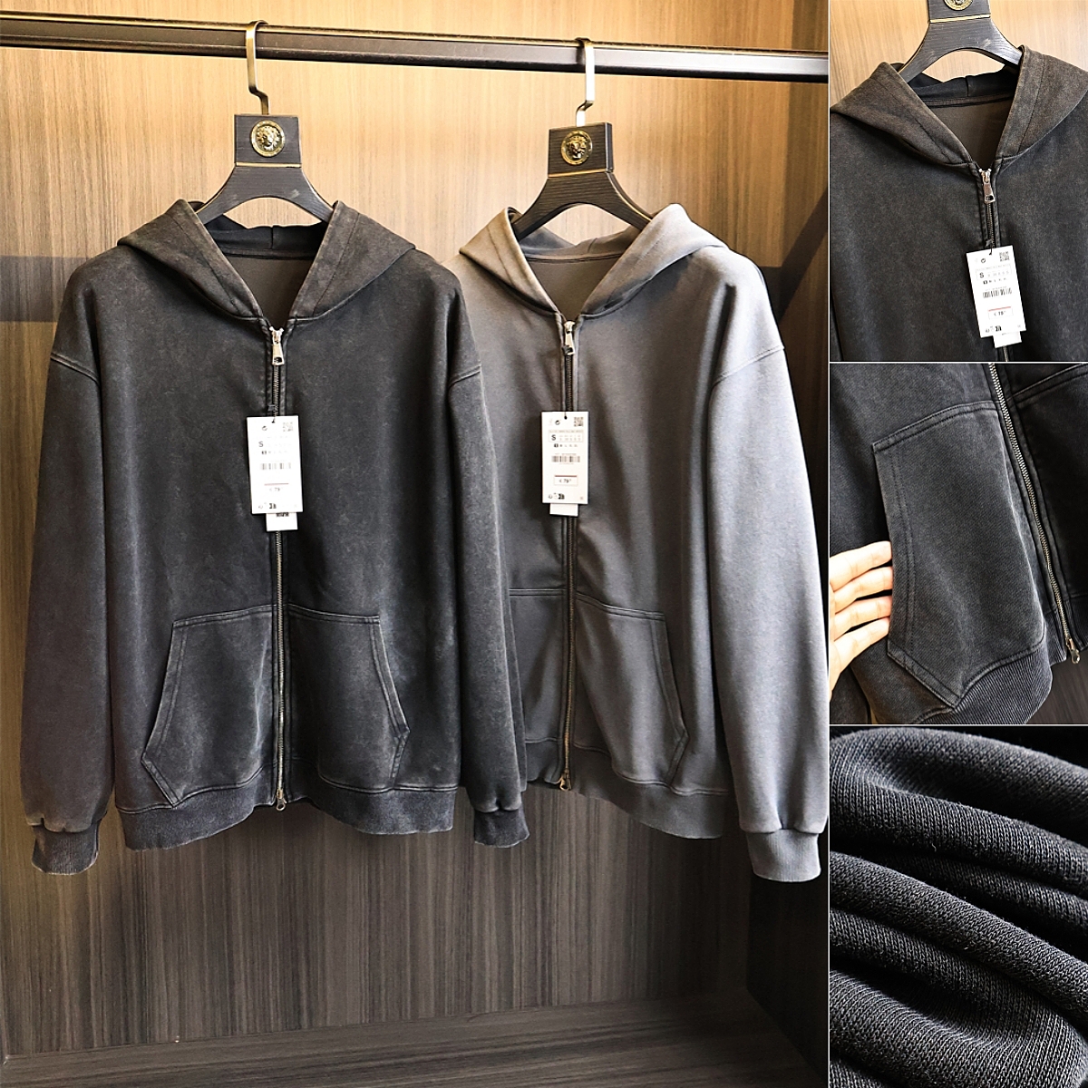 欧美单！重磅做旧洗水！卫衣开衫