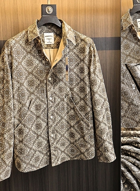 复古腰果花 柜1k+！2025年春季男士OS版美式休闲百搭翻领长袖衬衫