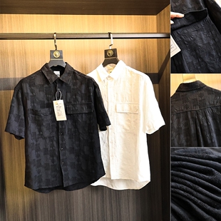 衬衫 日系复古提花工艺 翻领短袖 纯棉透气微廓宽松工装 男 2025夏季