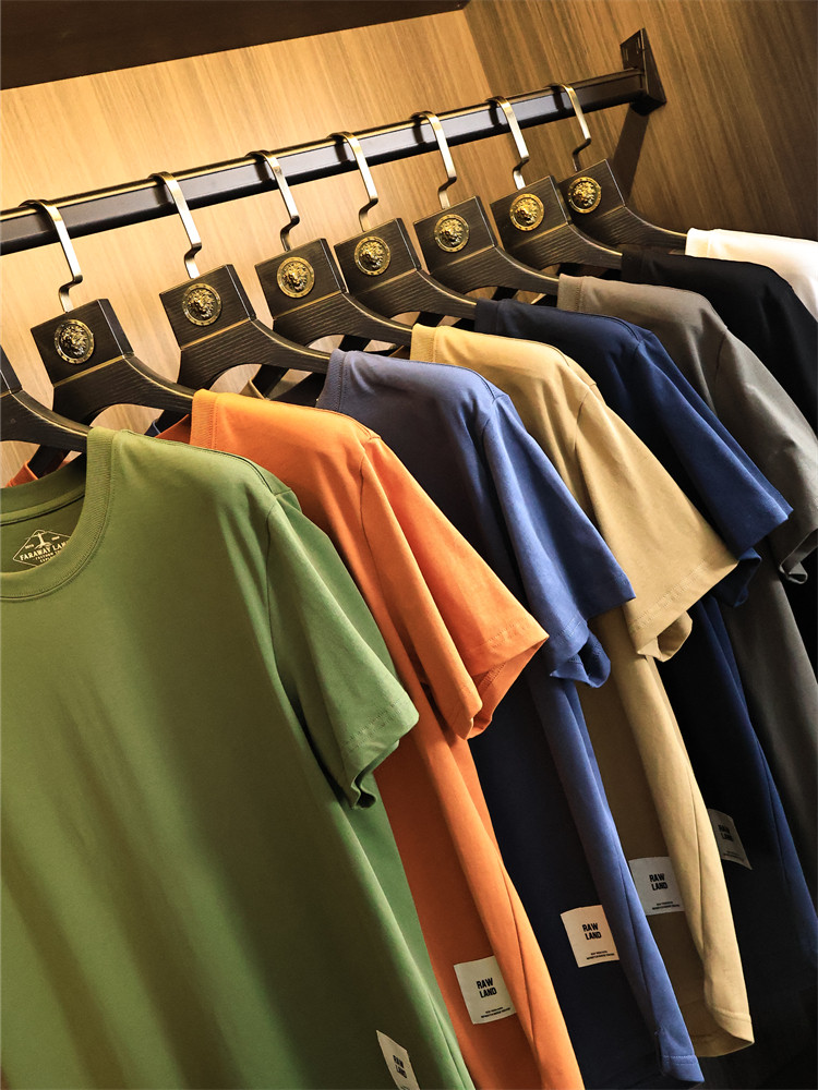 300G高支全棉！软糯亲肤！夏季男士糖果配色纯色圆领基础短袖T恤