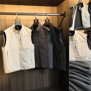 秋冬男士 复合格绒 来袭 纯色防风防水户外运动立领马甲 神品