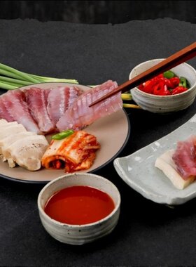 韩国工艺完全发酵洪鱼老板鱼斑鳐鱼三合200g装韩餐料理生鱼片食材