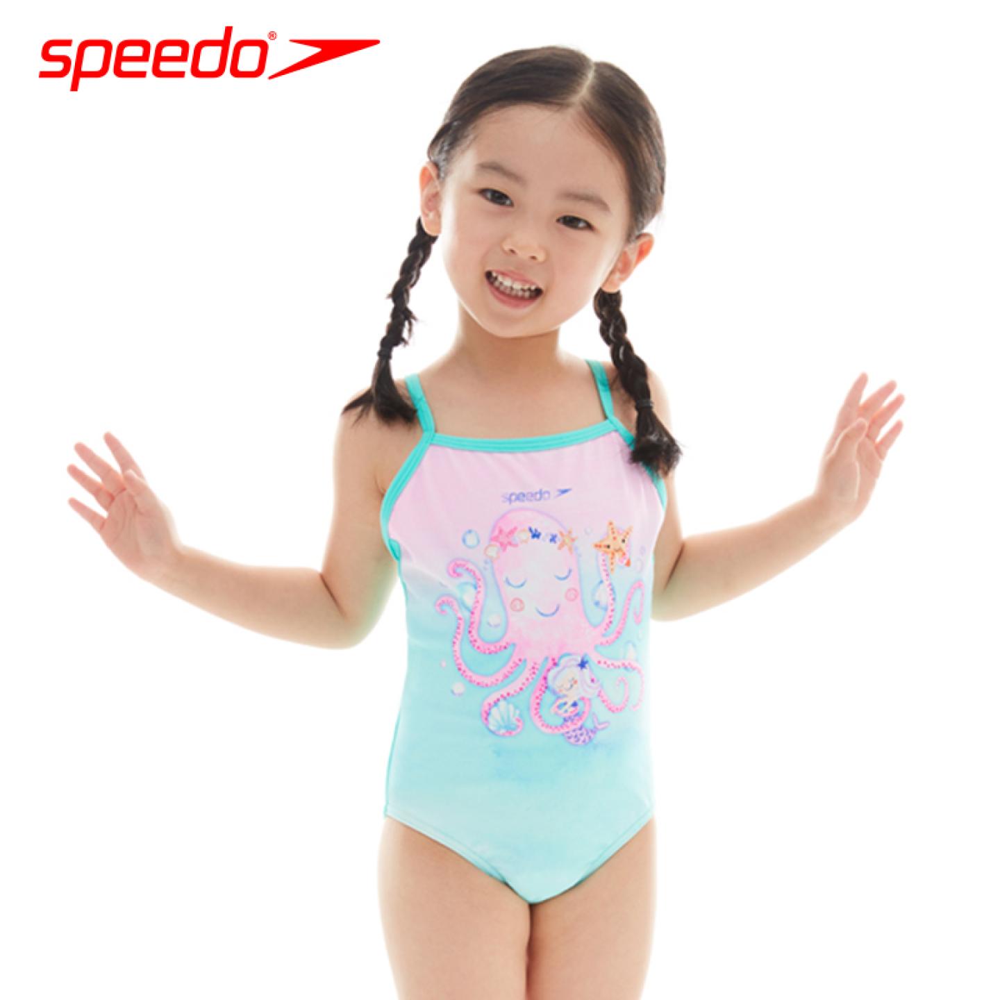 Speedo女童连体泳衣舒适高弹