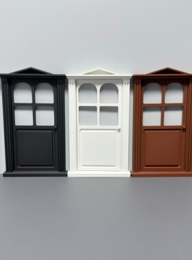 微缩场景娃娃屋门塑料材质白色百搭可开合带拉手门DIY沙盘模型