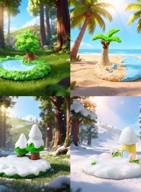 树脂仿真苔藓微景观车载摆件