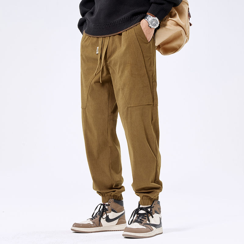 美式工装束脚休闲裤男宽松