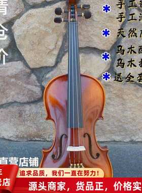 特价KNONUS4/4-1/10仿古色成人儿童学习用天然虎纹手工小提琴