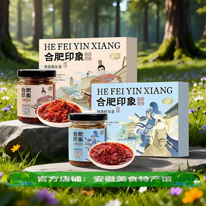 安徽巢湖特产巢三珍合肥印象鲜辣虾米酱香辣虾酱正宗香脆银鱼酱