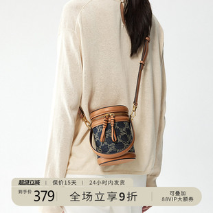 【生日礼物】万里马圆筒单肩包个性丹宁牛仔包女包水桶包女通勤