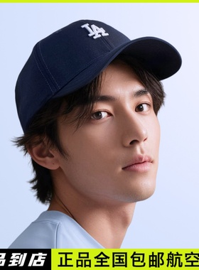 47brand藏蓝色硬顶LA帽子小标ny鸭舌帽男士海王棒球帽女春夏深蓝