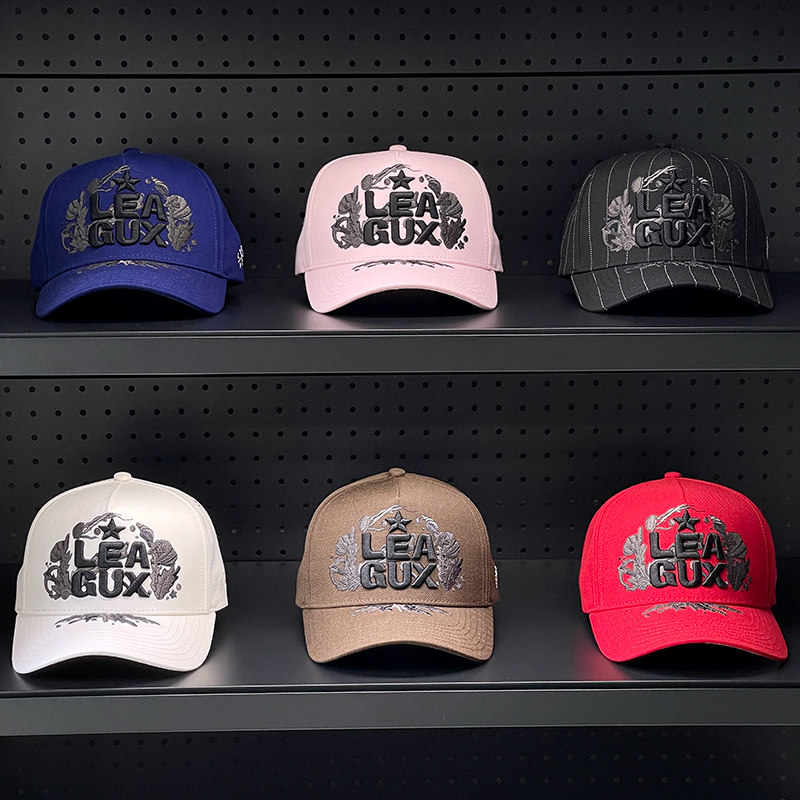 莱奥黑色竖条纹棒球帽子男 重工绣花遮阳骑马旅行遮阳鸭舌帽子女