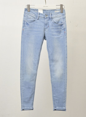 特价ABLEJEANS潮牌女士紧身提臀牛仔裤休闲九分小脚裤百搭