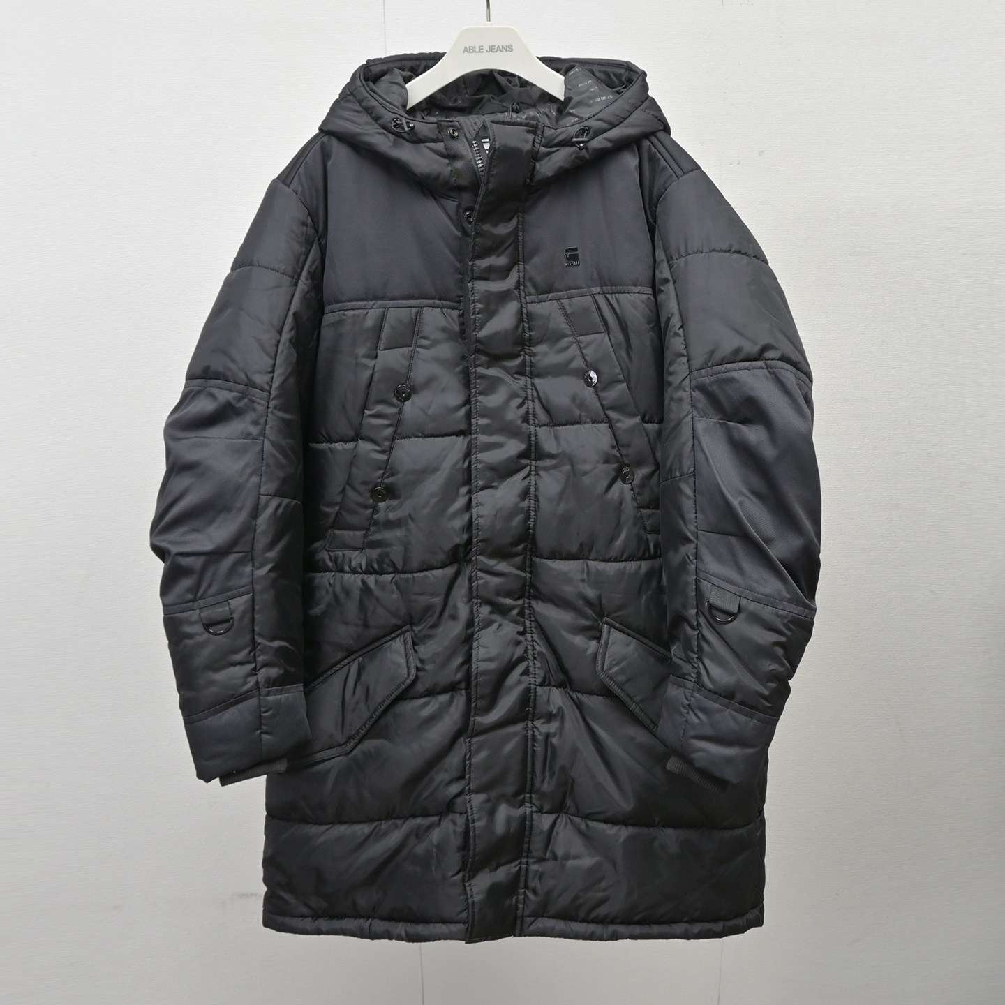 厚实防寒青年冬男士连帽中长款棉服冬季加厚时尚休闲黑色棉衣外套