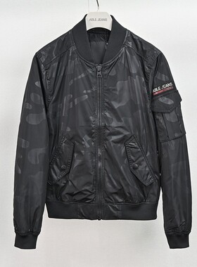 福利请查收ABLE JEANS棒球夹克外套男上衣迷彩印花潮流棒球领休闲