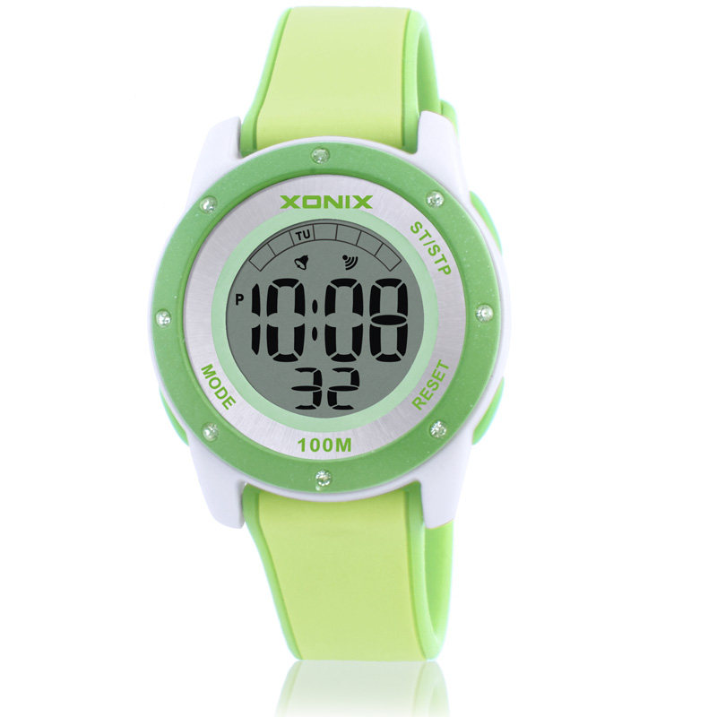 XONIX新款时尚可爱女表数字儿童电子手表女生女孩防水计时手表女