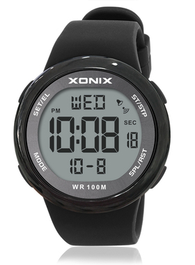 XONIX精准潮流多功能夜光倒计时LED游泳潜水闹钟防水学生运动手表