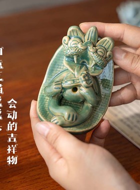 瓦猫如意解压纳福招财桌面礼物