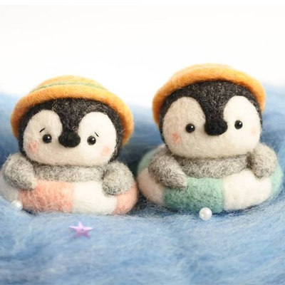 小丸子羊毛毡戳戳乐diy材料包企鹅手工制作玩偶钥匙扣挂件礼物