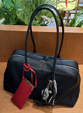 秋冬大容量波士顿包包女通勤托特包真皮单肩腋下包高级感保龄球包