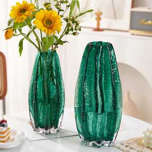 ins风网红冰川花瓶玻璃透明大插花玫瑰鲜花客厅餐桌摆件轻奢高档