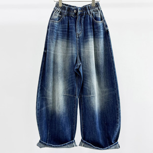 显瘦休闲萝卜裤 2025秋季 大码 CHYY松紧腰宽松牛仔女松垮香蕉裤 新款