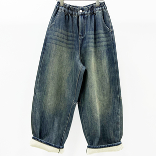 宽松牛仔显瘦老爹裤 2025冬季 慵懒萝卜裤 CHYY加绒加厚松垮大版 新款