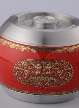 低促百分97.9纯锡陶瓷罐，精品茶叶罐，鼓型 大气 送礼自用