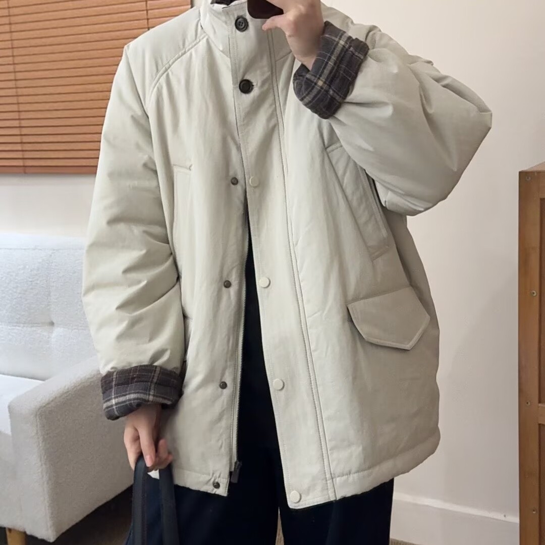 独特超好看立领棉服外套女2025新款冬季小个子韩系设计感百搭棉衣