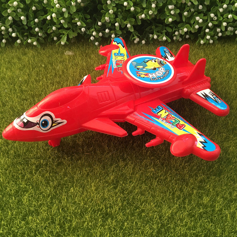 拉线飞机儿童幼儿园宝宝益智惯性战斗机运输直升飞机模型发条玩具