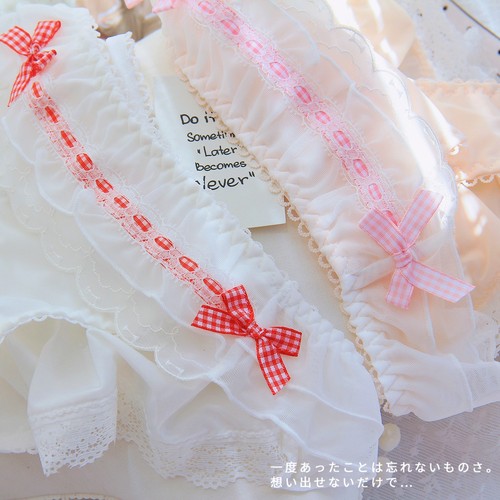 甜美限定少女花边蝴蝶结冰丝内裤