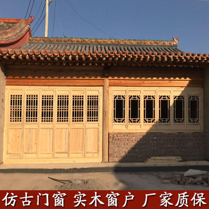 仿古门窗中式镂空花格门复古门雕花东阳木雕玄关屏风装修定制天然