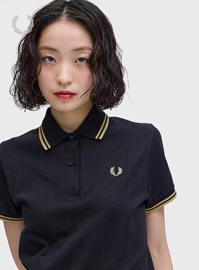2026款英伦麦穗派瑞白色修身显瘦女翻领短袖t简约经典打底polo衫