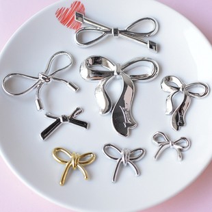 花材料发饰发夹装 手工配件自选diy鞋 饰品 电镀蝴蝶结洞洞鞋 新款