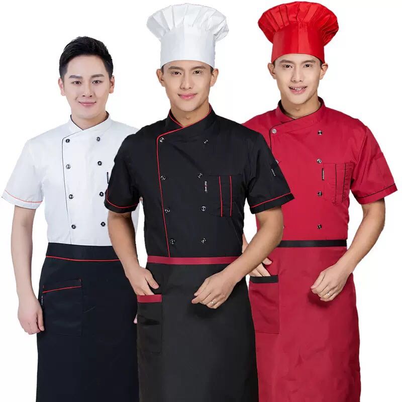 中国厨房厨师服短袖夏季透气后厨餐厅食堂厨师服短袖