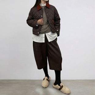 白鹅绒服2025冬新女款通勤韩版学院风设计师短款羽绒服面包服外套