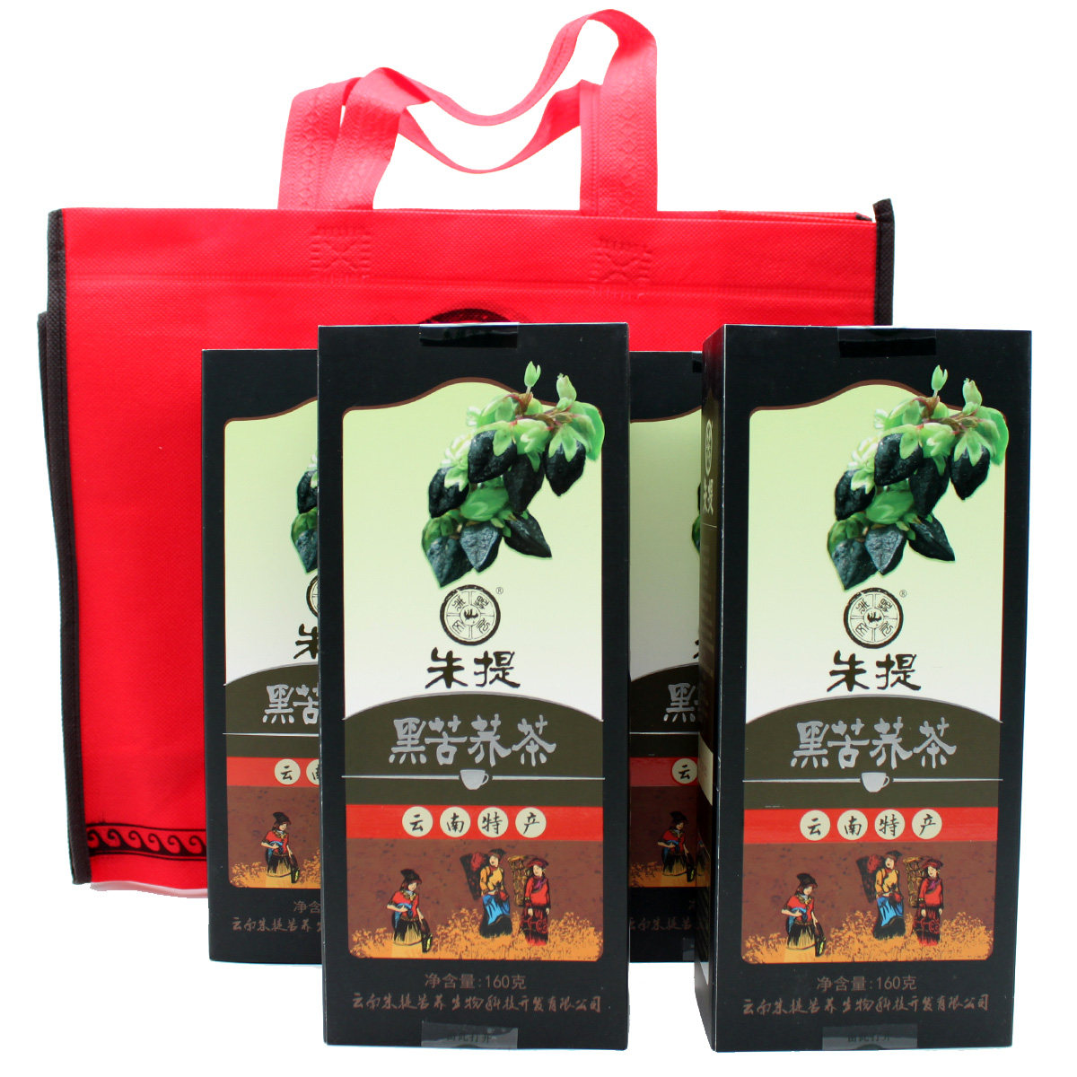 云南彝族特产朱提黑苦荞米茶160克X4盒